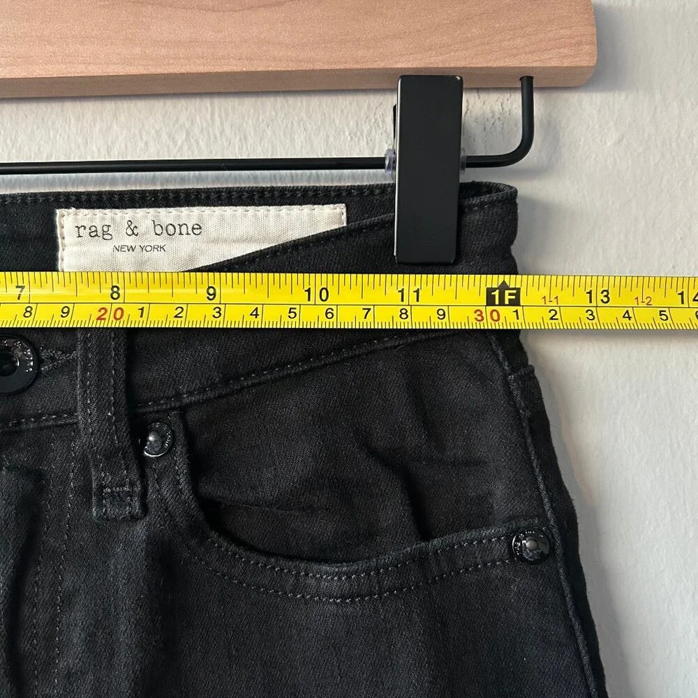 Rag & Bone Nina Skinny Jeans Women 24 Black High Rise - Picture 9 of 11